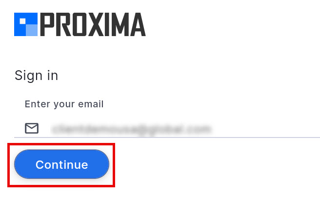 Email field on the sign-in screen